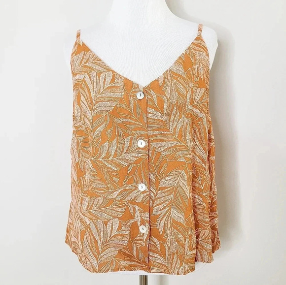 NWT Anthropologie See U Soon Boho Printed Button Front Tank Top S - Picture 1 of 7